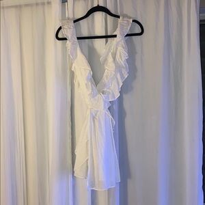 white ruffle dress